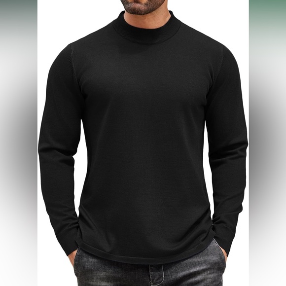 NWT COOFANDY Mock Turtleneck Long Sleeve SAW WE Lightweight Pullover Sweater - Picture 4 of 14